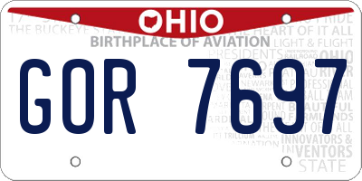 OH license plate GOR7697