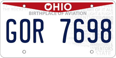 OH license plate GOR7698