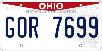 OH license plate GOR7699
