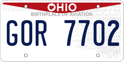 OH license plate GOR7702