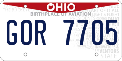 OH license plate GOR7705