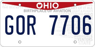 OH license plate GOR7706