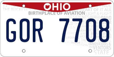 OH license plate GOR7708