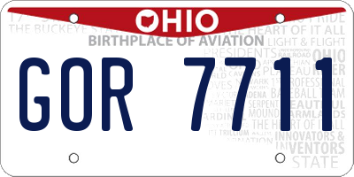 OH license plate GOR7711