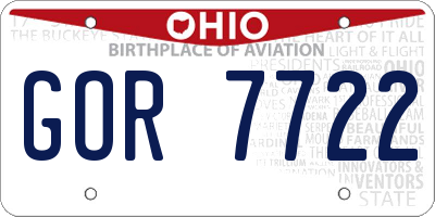 OH license plate GOR7722