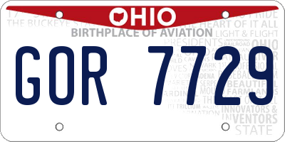 OH license plate GOR7729