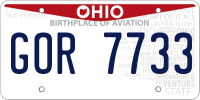 OH license plate GOR7733