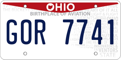 OH license plate GOR7741