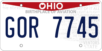 OH license plate GOR7745