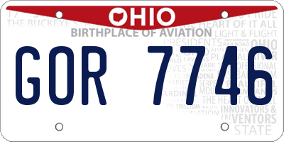OH license plate GOR7746
