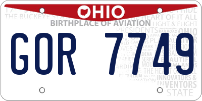 OH license plate GOR7749