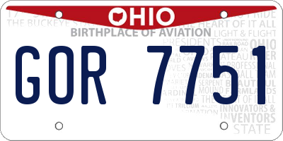 OH license plate GOR7751