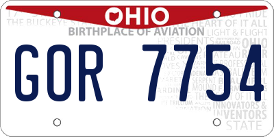 OH license plate GOR7754