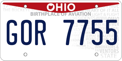 OH license plate GOR7755