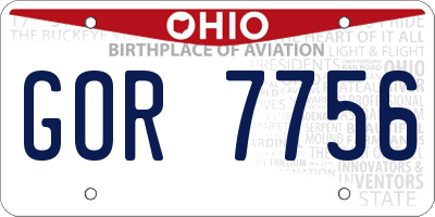 OH license plate GOR7756