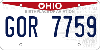 OH license plate GOR7759