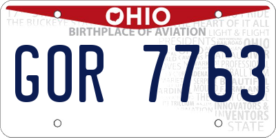 OH license plate GOR7763