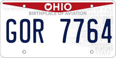 OH license plate GOR7764