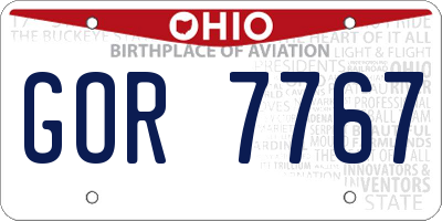 OH license plate GOR7767
