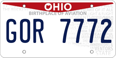 OH license plate GOR7772