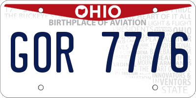 OH license plate GOR7776