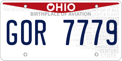 OH license plate GOR7779
