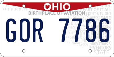OH license plate GOR7786