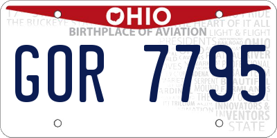 OH license plate GOR7795