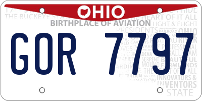OH license plate GOR7797