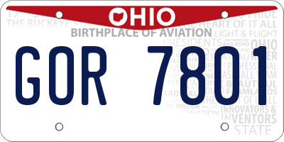 OH license plate GOR7801
