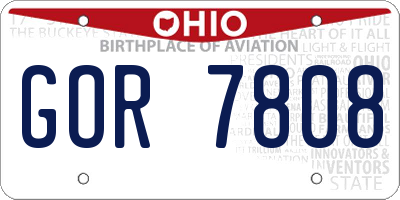 OH license plate GOR7808