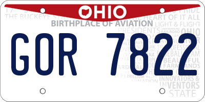 OH license plate GOR7822