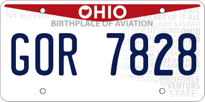 OH license plate GOR7828