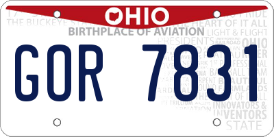 OH license plate GOR7831