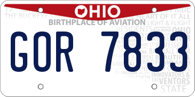 OH license plate GOR7833