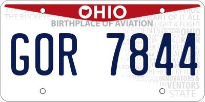 OH license plate GOR7844
