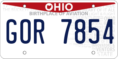 OH license plate GOR7854