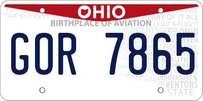 OH license plate GOR7865