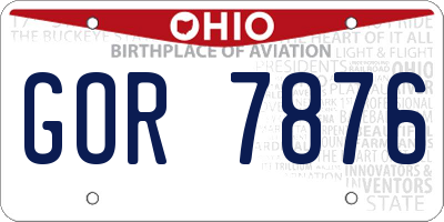 OH license plate GOR7876