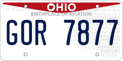 OH license plate GOR7877