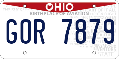 OH license plate GOR7879