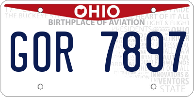 OH license plate GOR7897