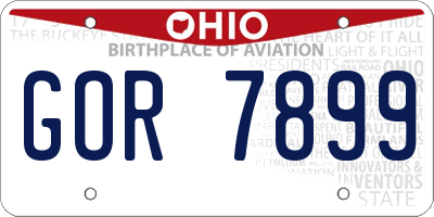 OH license plate GOR7899