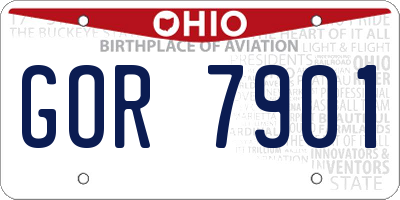 OH license plate GOR7901