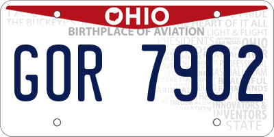 OH license plate GOR7902