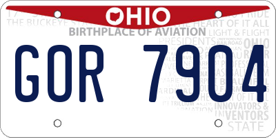 OH license plate GOR7904