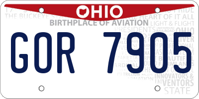 OH license plate GOR7905
