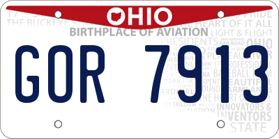 OH license plate GOR7913