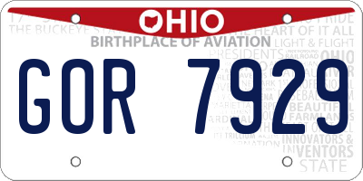 OH license plate GOR7929