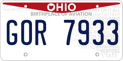 OH license plate GOR7933